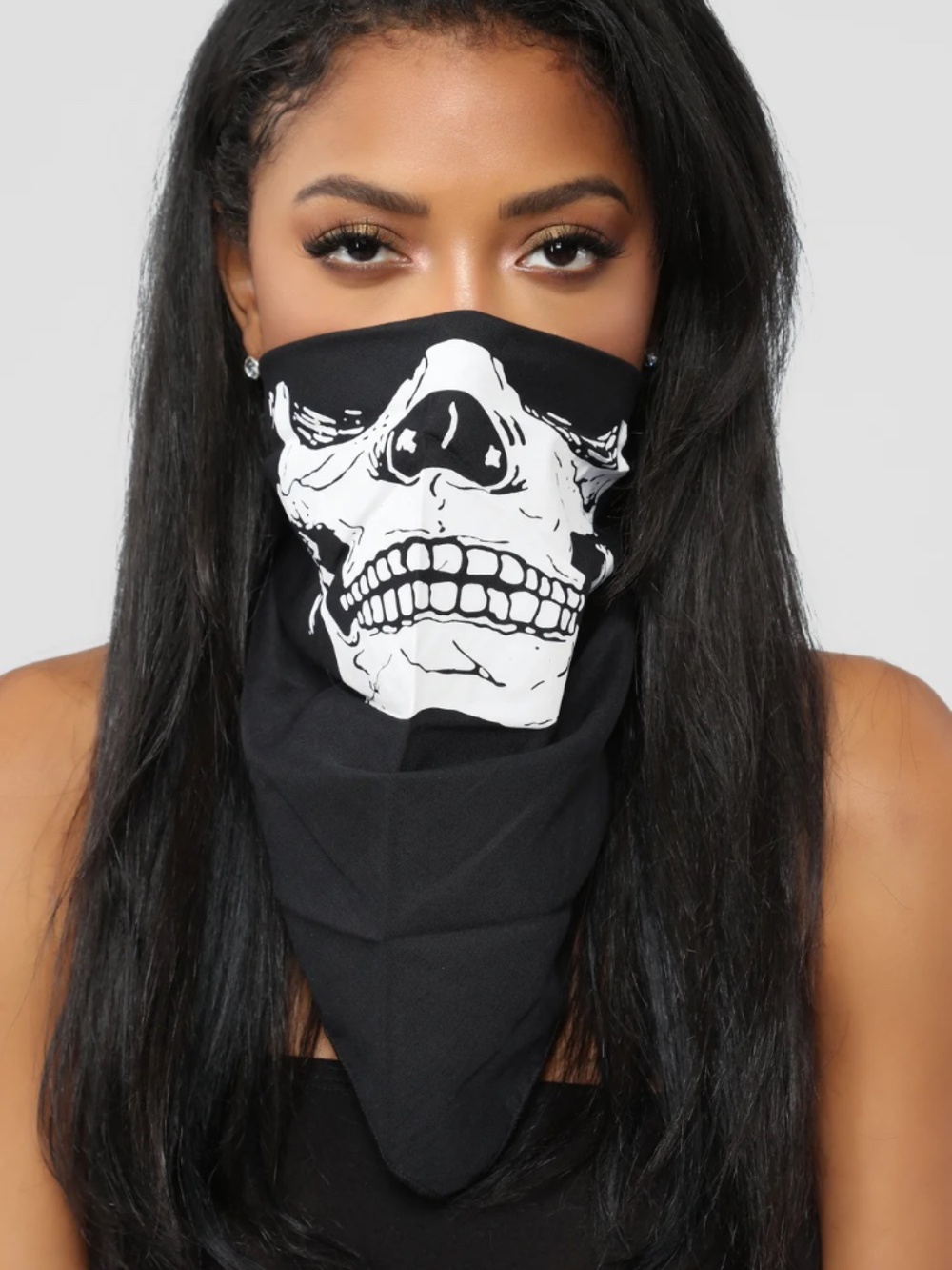 Skull Bandana - Black/White